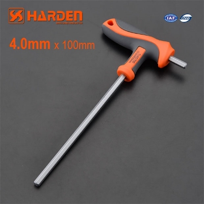 Picture of Harden 4.0mm T Handle Allen Hex Key (4.0x100mm) Chrome Vanadium Steel spanner set Inner Hexagon Wrench Hand Tool Spanner 540714