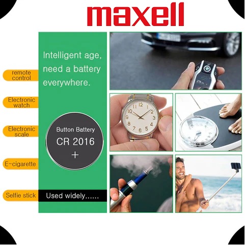 Picture of CR2016 3V lithium coin battery for Calculators, timepieces, medical instruments