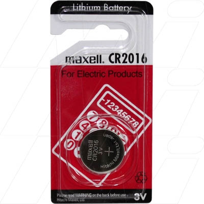 Picture of CR2016 3V lithium coin battery for Calculators, timepieces, medical instruments