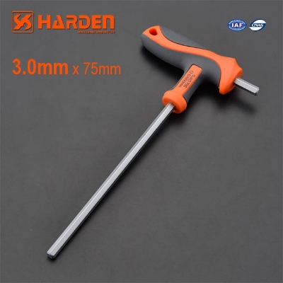 Picture of Harden 3.0mm T Handle Allen Hex Key (3.0x75mm) Chrome Vanadium Steel spanner set Inner Hexagon Wrench Hand Tool Spanner 540713