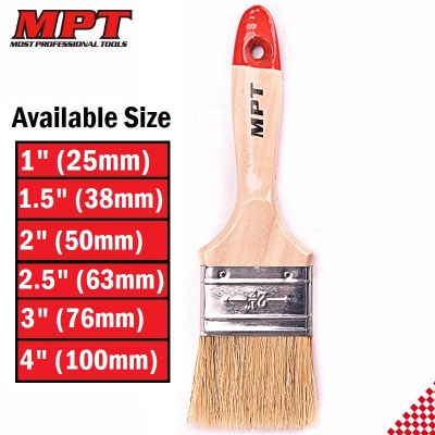 Picture of MPT Flat Paint Brush ( 1" / 1.5" / 2" / 2.5" / 3" / 4" ) Heavy Duty Wood Handle MHI04001-1 Kings Trading
