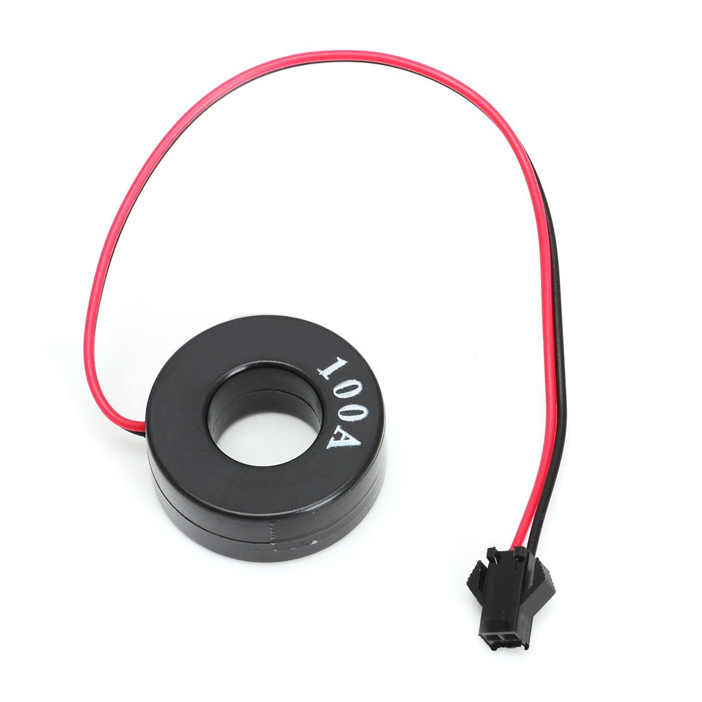 Picture of Ammeter 22.5mm Round Panel LED Digital Ampere Meter Current Meter Indicator Light With CT, 0-100A, Available Color Red / Yellow / Blue / Green / White