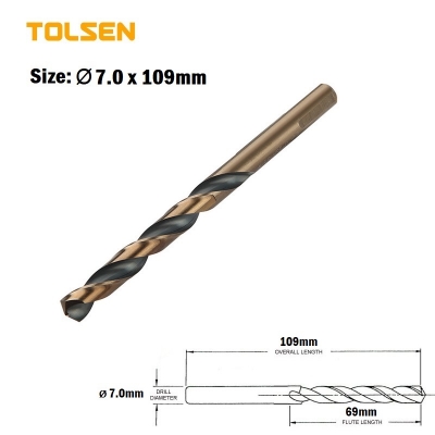 Picture of Tolsen 01pcs Black & Gold HSS Drill Bits ( 6.5 | 7 | 7.5 | 8 | 8.5 | 9 | 9.5 | 4 | 10 | 10.5 | 11 | 11.5 | 12 | 12.5 | 13mm) For Metal and Stainless Industrial Grade