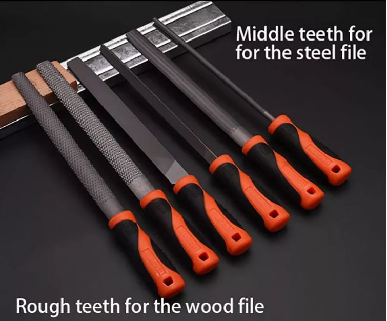 Picture of Harden 5Pcs file set 8" (200mm) with Rubber Grip ( Triangular, Square, Round, Half Round and Flat ) Files 610631