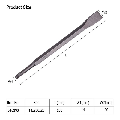 Picture of Harden 14X250X20mm SDS Plus Flat Chisel for Concrete Stone Masonry Wall 610393