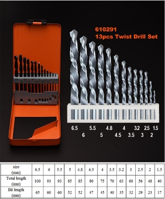 Picture of Harden 13Pcs HSS Twist Drill Set for Metal Wood Plastic 610291