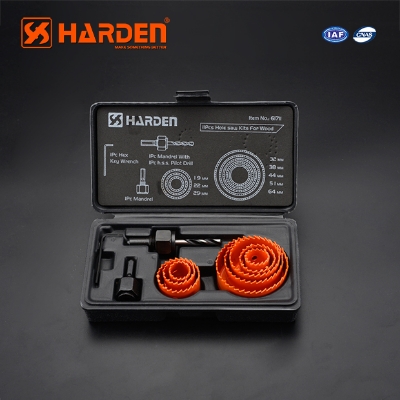 Picture of Harden 11Pcs Hole Saw Kits For Wood High Carbon Steel 610546