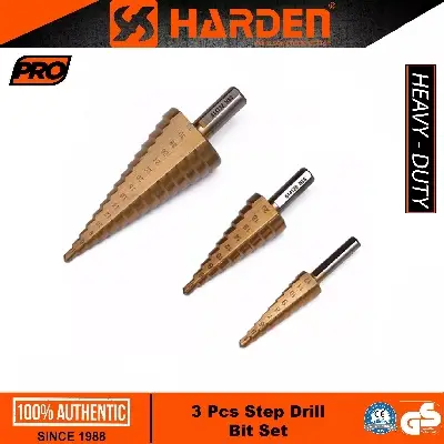 Picture of Harden 3 Pcs Step Drill Bit Set (4-12mm, 4-20mm, 4-32mm) 614143