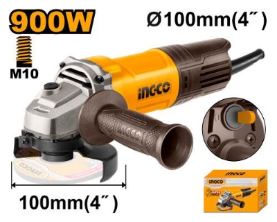 Picture of INGCO 900W Angle Grinder 4”100mm For Cutting, Grinding, Polishing, in Color Box Model AG900282