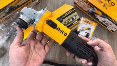 Picture of INGCO 900W Angle Grinder 4”100mm For Cutting, Grinding, Polishing, in Color Box Model AG900282