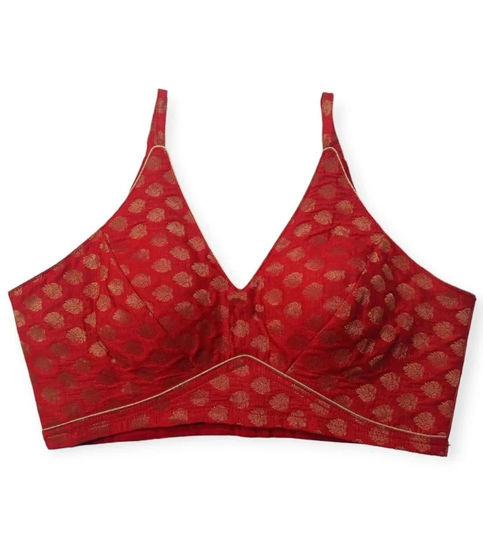 Picture of Red Color Katan Blouse For Women