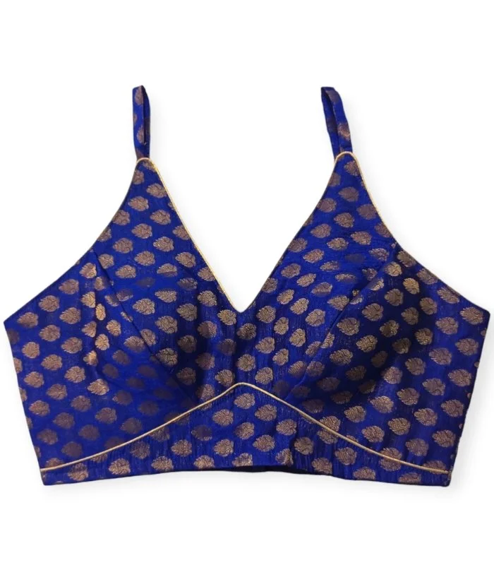 Picture of Blue Color New Katan Blouse For Women