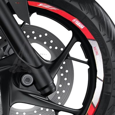 Picture of Wheel Stickers Reflective Decals for Motorcycle Rim Tape Strips -Yamaha  Racing Red