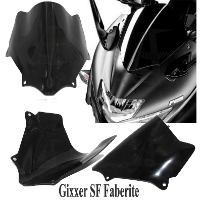 Picture of Motorcycle Windshield Windscreen Gixxer Sf Faberite dark smoke