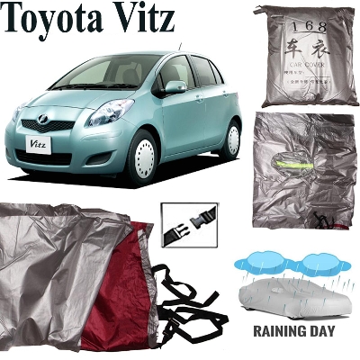 Picture of Car Body Cover for Toyota Vitz Silver Color Waterproof