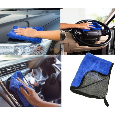 Picture of Blue Microfiber Car Cleaning Cloth, Size: 30*35 Cm