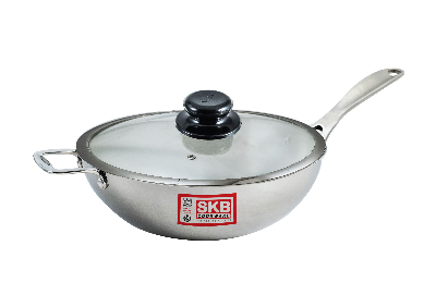 Buy 3 Layer Wok With Glass Lid & SS Handle 34 m at Best Price In Bangladesh