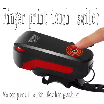 Picture of Bicycle horn light  Finger print touch switch recharging Waterproofed horn/light