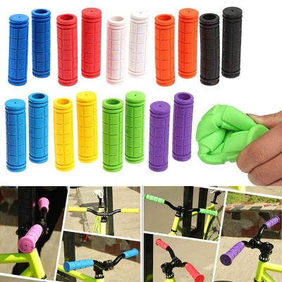 Picture of Soft Durable Rubber Bicycle Handlebar Grips Non-slip Mountain Bicycle Bike Handle Cover 1 Pair