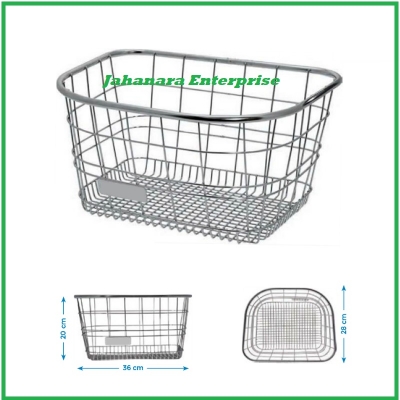 Picture of Bicycle Basket Steel Silver colour (Made in China) Bicycle Accessories