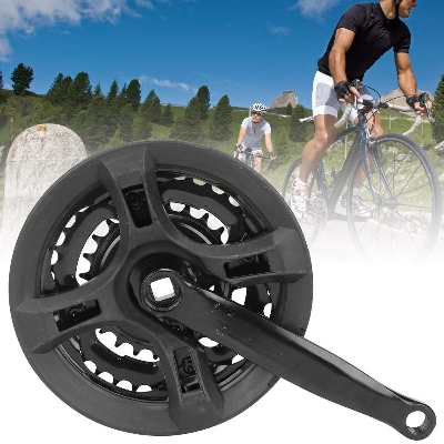 Picture of Bicycle Crank Set Made  In Malaysia  Durable Crankset 24-34-42T Crank With Chains Cover For Variable Speed Mountain Bike Bicycle Accessories