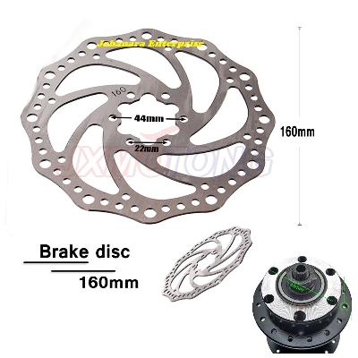 Picture of Bicycle Disc Brake Rotor without Bolts, Bicycle Brakes Stainless Steel, Opposite Hole Distance 44mm, fit Mountain160mm Bicycle Accessories 1 pc
