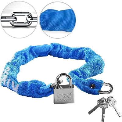 Picture of Heavy Duty Stainless Steel Bike Chain Lock Bicycle Lock Security Padlock Universal for Motorbike Motorcycle Gate Fence Garage Glass Door Tools Security  Lock