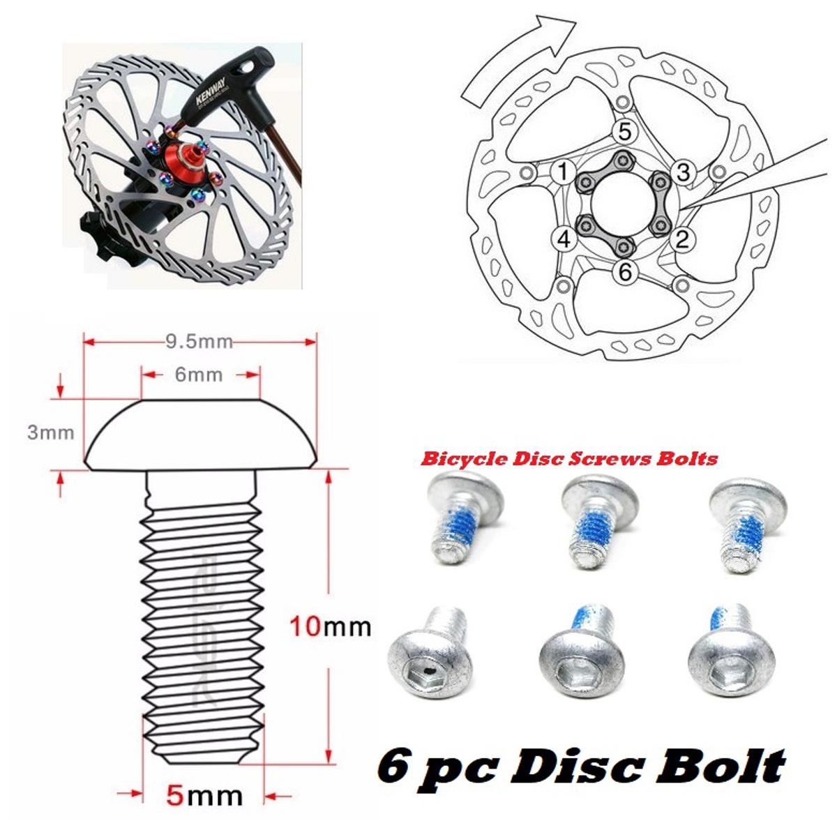 Picture of Bicycle Brake Rotor Disc Bolts Screws L Nuts T25 Cycle Bicycle Brake Disc Bolts Screw 6Pcs