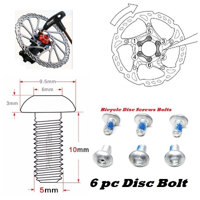 Picture of Bicycle Brake Rotor Disc Bolts Screws L Nuts T25 Cycle Bicycle Brake Disc Bolts Screw 6Pcs