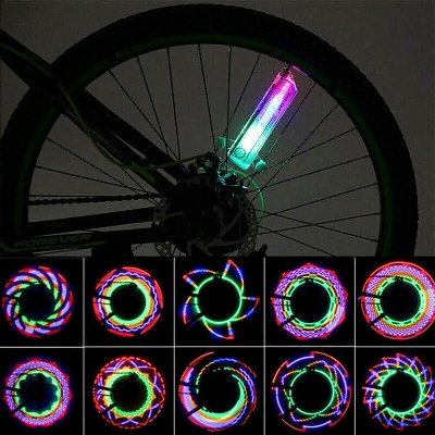 Picture of 32 LED Patterns Cycling Bikes Bicycles Rainbow Wheel Signal Tire Spoke Light(Colorful)