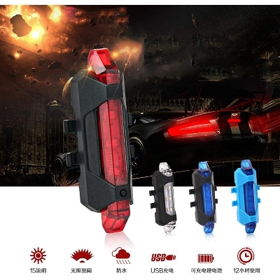 Picture of Portable Usb Rechargeable Rear Light Cycling Led Bike Bicycle Tail Rear Safety Warning Light Taillight Lamp Super Bright - Cycle Accessories - Cycle Accessories