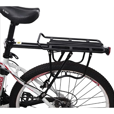Picture of Bicycle Rear Rack Carrier Rack Holder, Adjustable Rear Bicycle Black Seat Holder with Luggage Cargo Carrier and Reflector, 100kg Capacity – Cycle Accessories