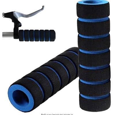 Picture of Bike Grips Handlebar Cover Handle Grip Cover Sleeve Bamboo Sponge Shock Absorption Non-slip Comfortable for Mountain Bike 1 Pair