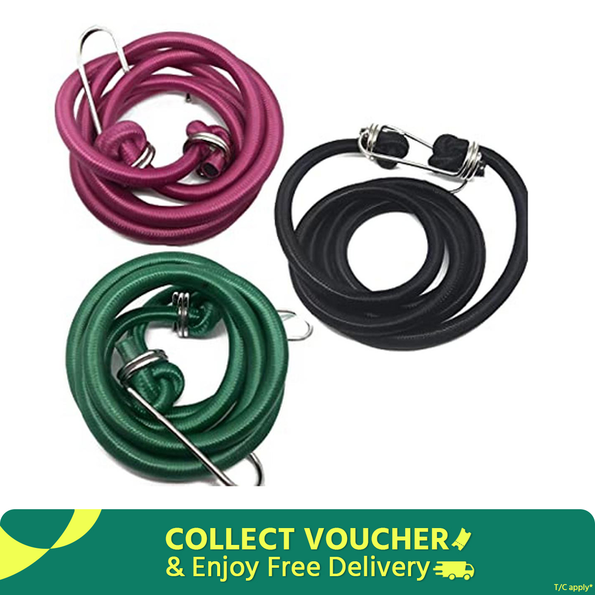 Picture of High Strength Motorcycle Saddles Belt Elastic Bungee, Shock Cord Cables, Luggage Tying Rope with Hooks