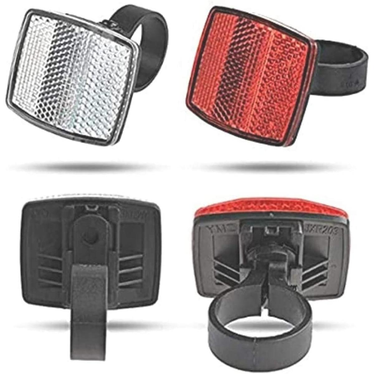Picture of Bicycle Lights 1Pc Handlebar Mount Safe Reflector Bicycle Bike Front Rear Warning 1Pc +1Pc White Reflectors Cycling Accessories