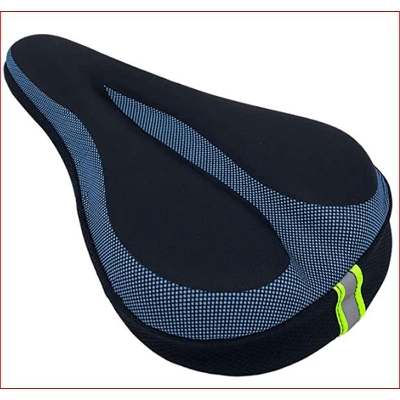Picture of Gel Bike Saddle Cover, Bike Seat Cushion Bicycle Cover and Reflective Safety Strap, Extra Soft Mountain Cycling Seat Cover Bicycle Accessories