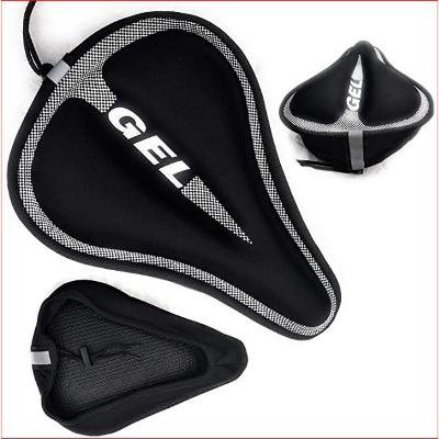 Picture of Bike Seat Cover Padded | Thick Silicone Gel Bicycle Saddle Cushion | Breathable Lightweight Comfortable Non-Slip Cover | For Road, Mountain & Stationary Bikes | Bicycle Accessories