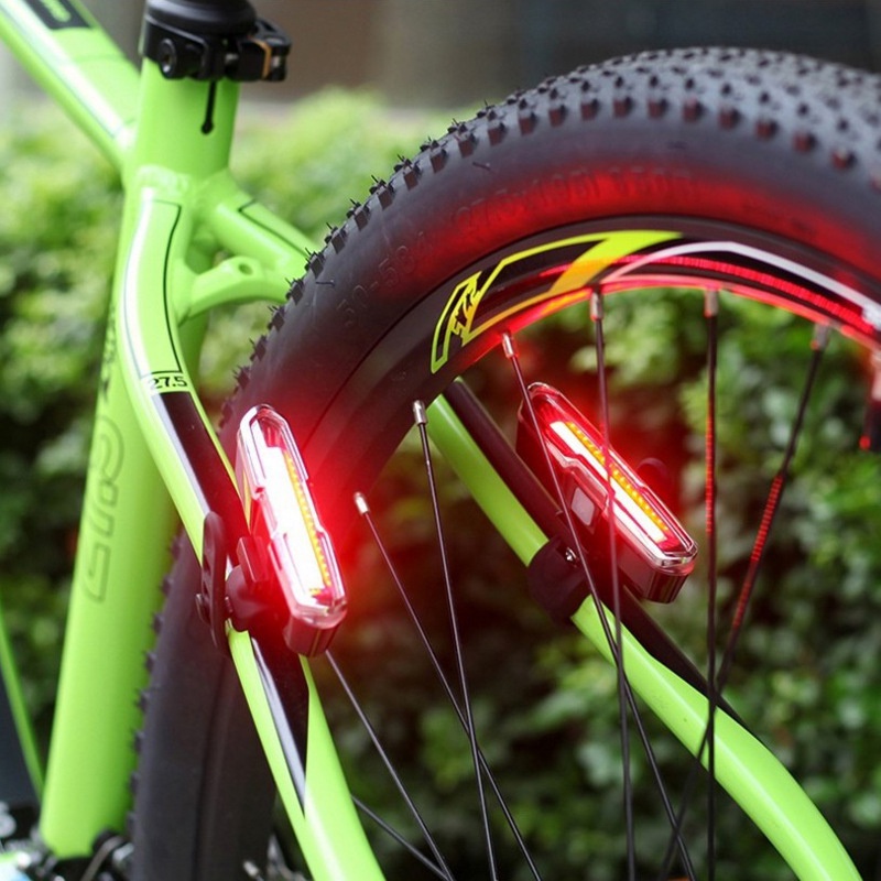 Picture of Bicycle 5 Modes LED USB Rechargeable Sleek Design Tail Light with Multicolor Lights