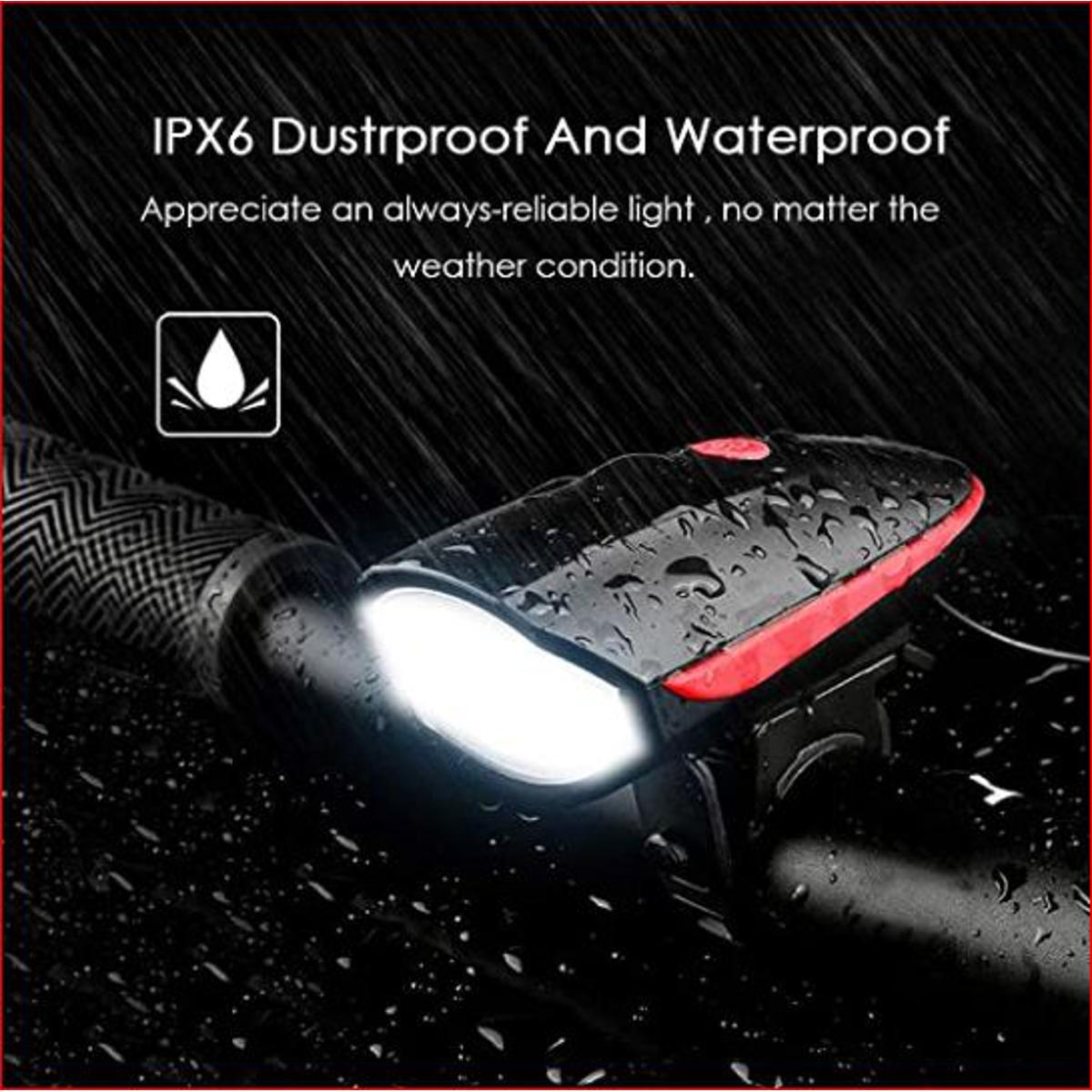 Picture of Rechargeable Bike Horn And Light 140 DB with Super Bright 250 Lumen Light 3 Modes