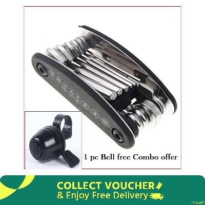 Picture of Hex Key Erench  16 in 1 Multi Functional Bike Bicycle Mechanic Repair Set Tool kit + Bell Combo offer Bicycle Accessories