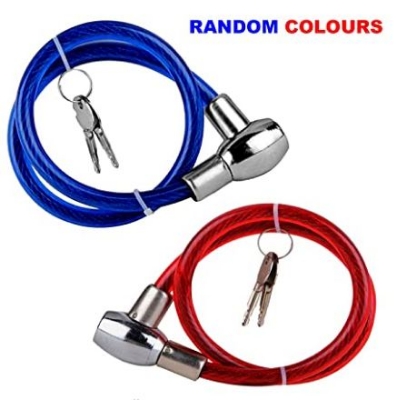 Picture of Bicycle Lock Heavy Duty Multipurpose Cable Lock for Bike, Luggage, Helmet, Steel Keylock, Anti-Theft (Multicolor)