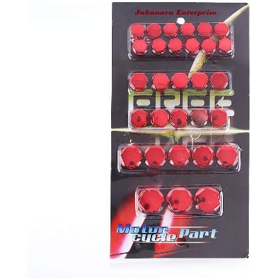Picture of 30Pcs/Set Motorcycle Nut Bolt Cap Cover Decor Motorbike Ornamental Molding For ANY BIKE RED