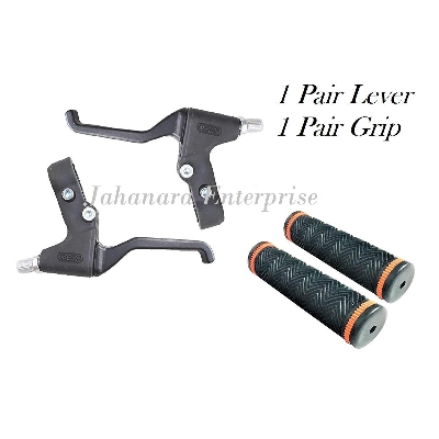 Picture of Cycle Grip Handle Soft and Cycle Brake Lever Left & Right 2 pcs Set Combo offer