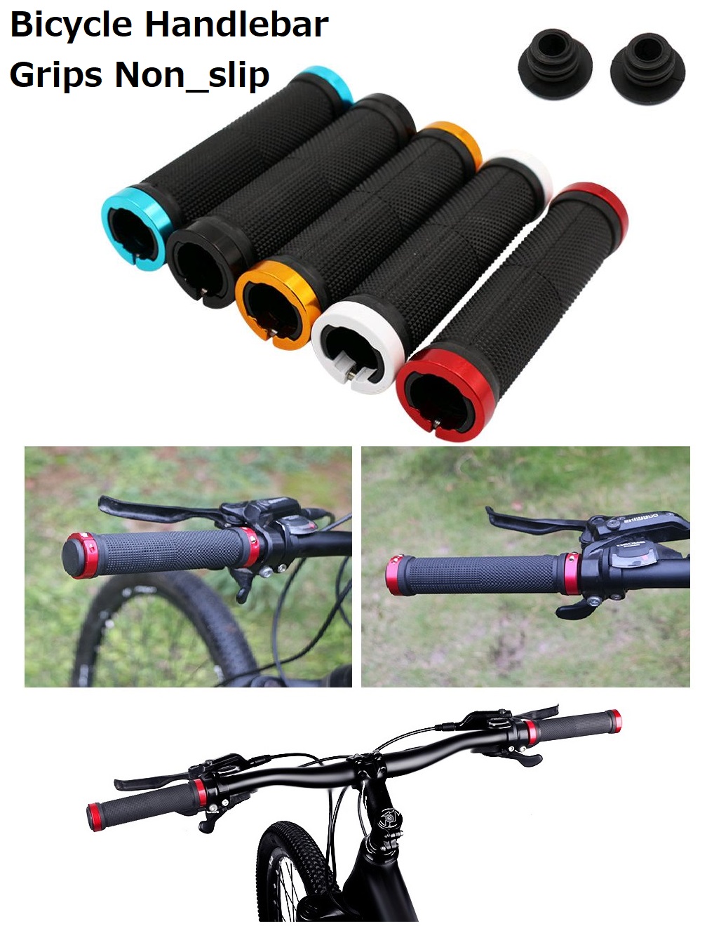 Picture of Veloce/Core/Wissco Bicycle Handle Bar Grips Durable Anti-slip Soft Rubber 20 - 22.5mm