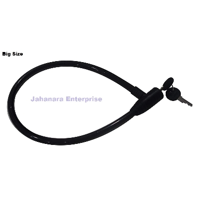 Picture of Bicycle Cable Lock / Steel Key Helmet Cable Lock (Black) Big Size