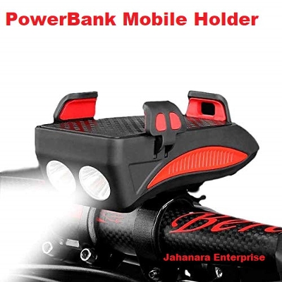 Picture of 4 in 1 Bicycle USB Rechargeable Led Bicycle Light with Horn and Mobile Holder With PowerBank