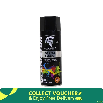 Picture of Spray Paint Matt Black 450ml Gladiator Spray Paint (04 Matt Black) Automatic hand spray paint, anti-rust Aerosol Spray Paint, metal furniture wood Spray Paint For car Motorcycle graffiti wall