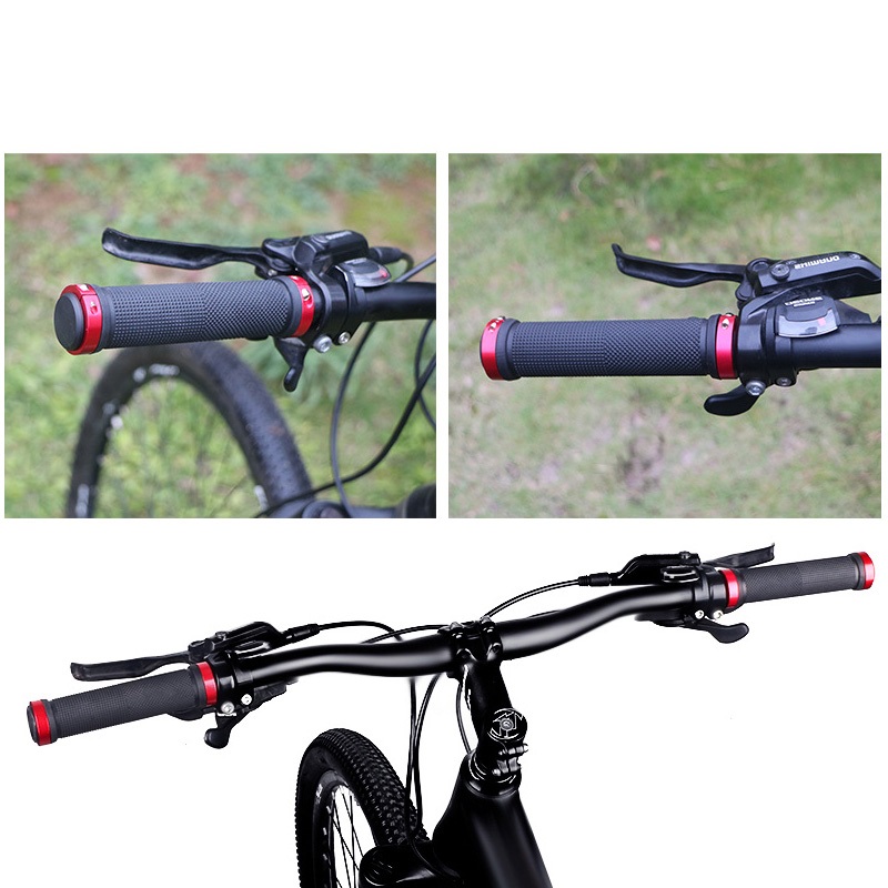 Picture of Bicycle Grip Anti-skid Handlebar Grip Aluminiam Ring Nylon Bicycle Handlebar Grips Cycling Bicycle Accessories Non_slip Bicycle Handgrip