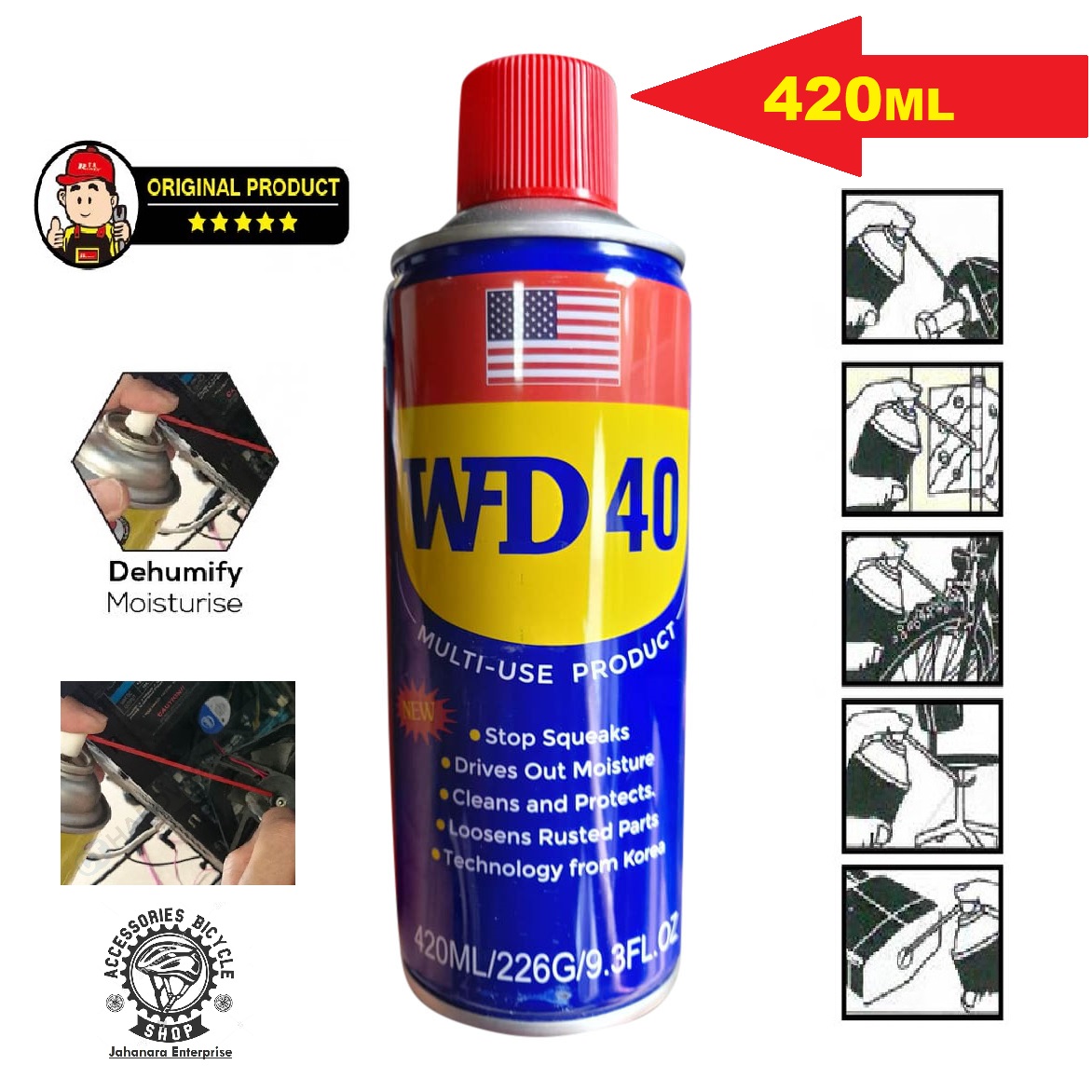 Picture of De-Rust Lubricant Rust Remover And Cleaner Multi-Purpose Spray, Iron metal Steel Rust Remover and Protector Liquid Spray