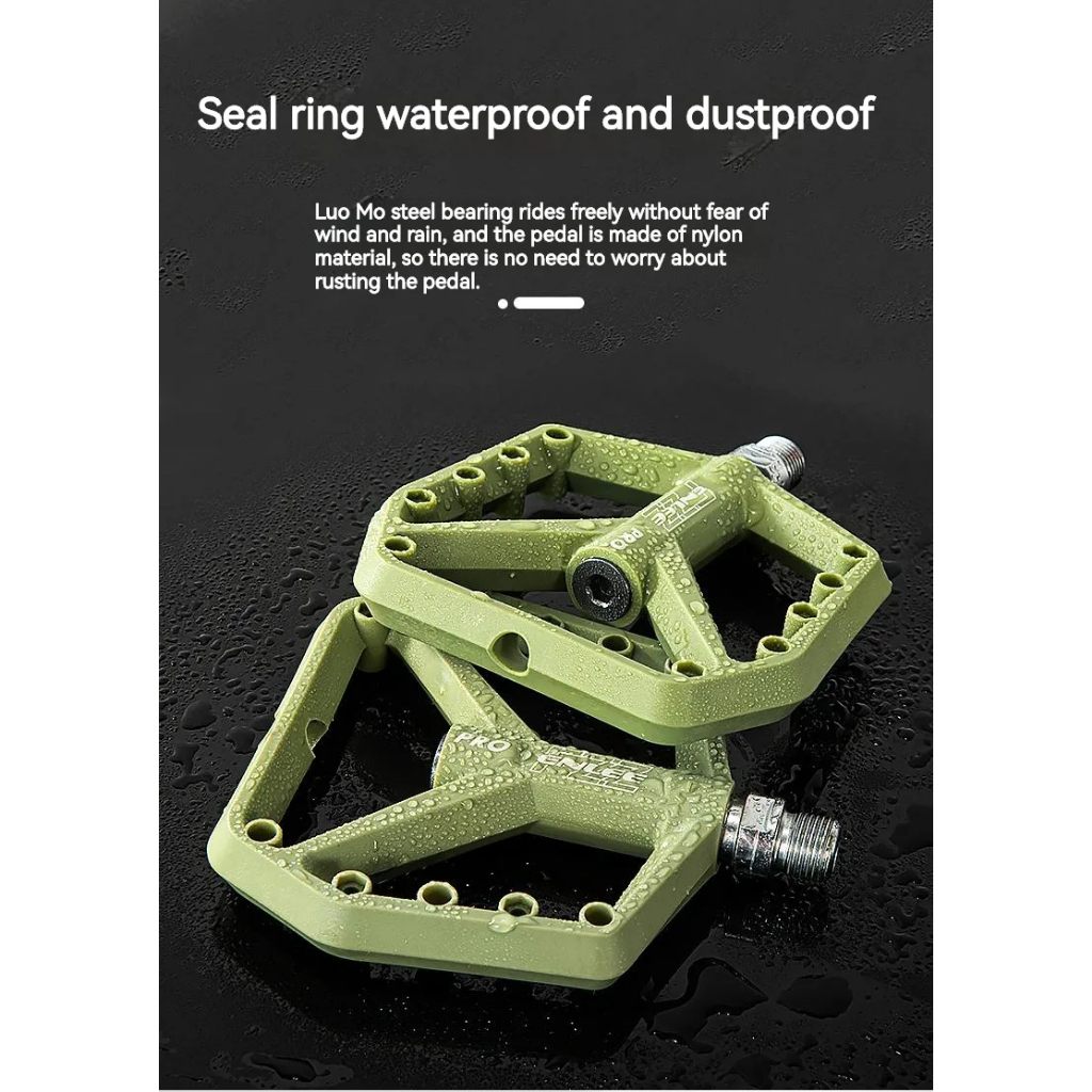 Picture of Mountain Bike Pedals ENLEE PRO Bicycle Cycling Pedals Aluminum Non-Slip Surface for 9/16 MTB BMX Mountain Road Bike Hybrid Pedals